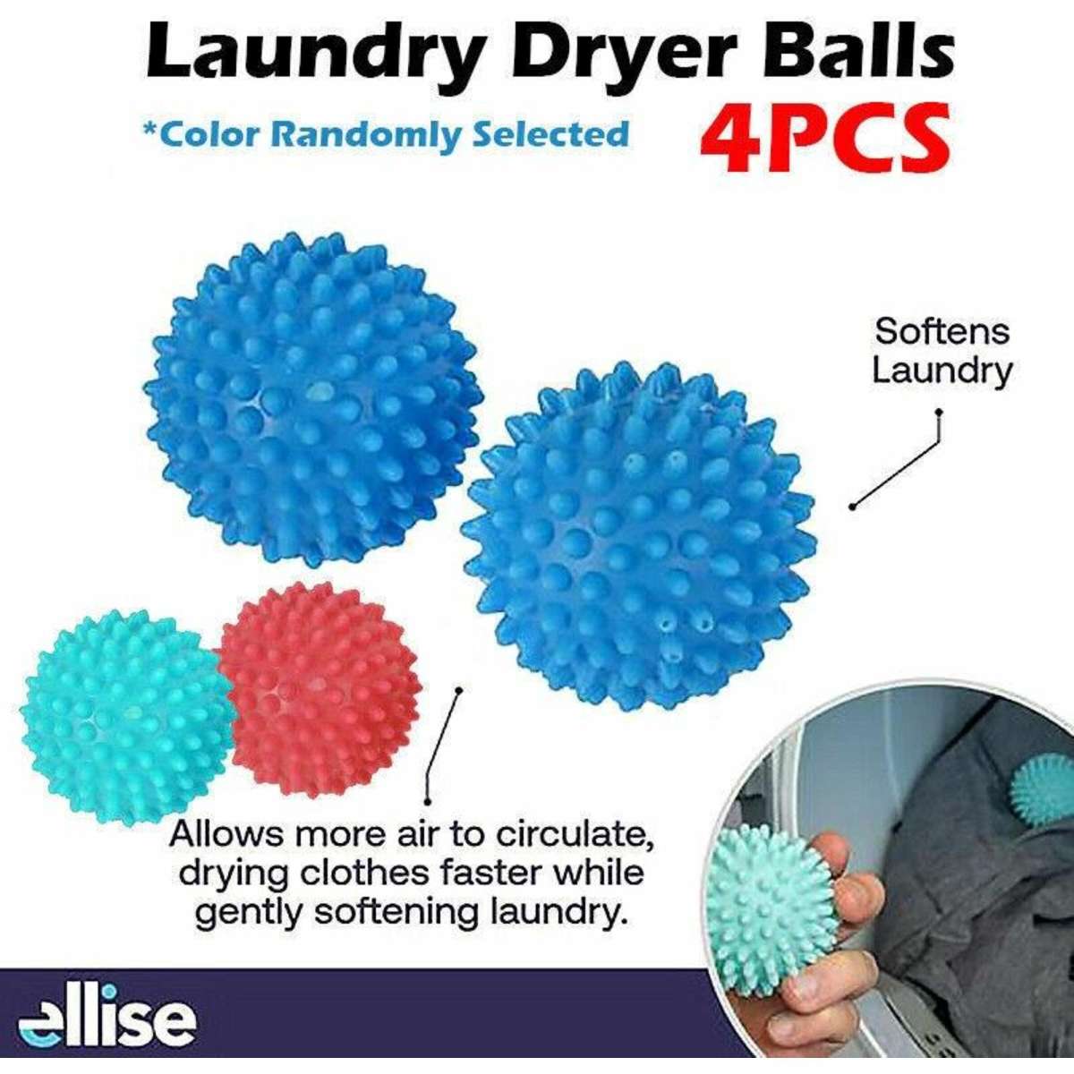 Ozoffer Dryer Balls 4 PCS Reusable Dryer Balls Replace Laundry Drying Fabric Woolworths