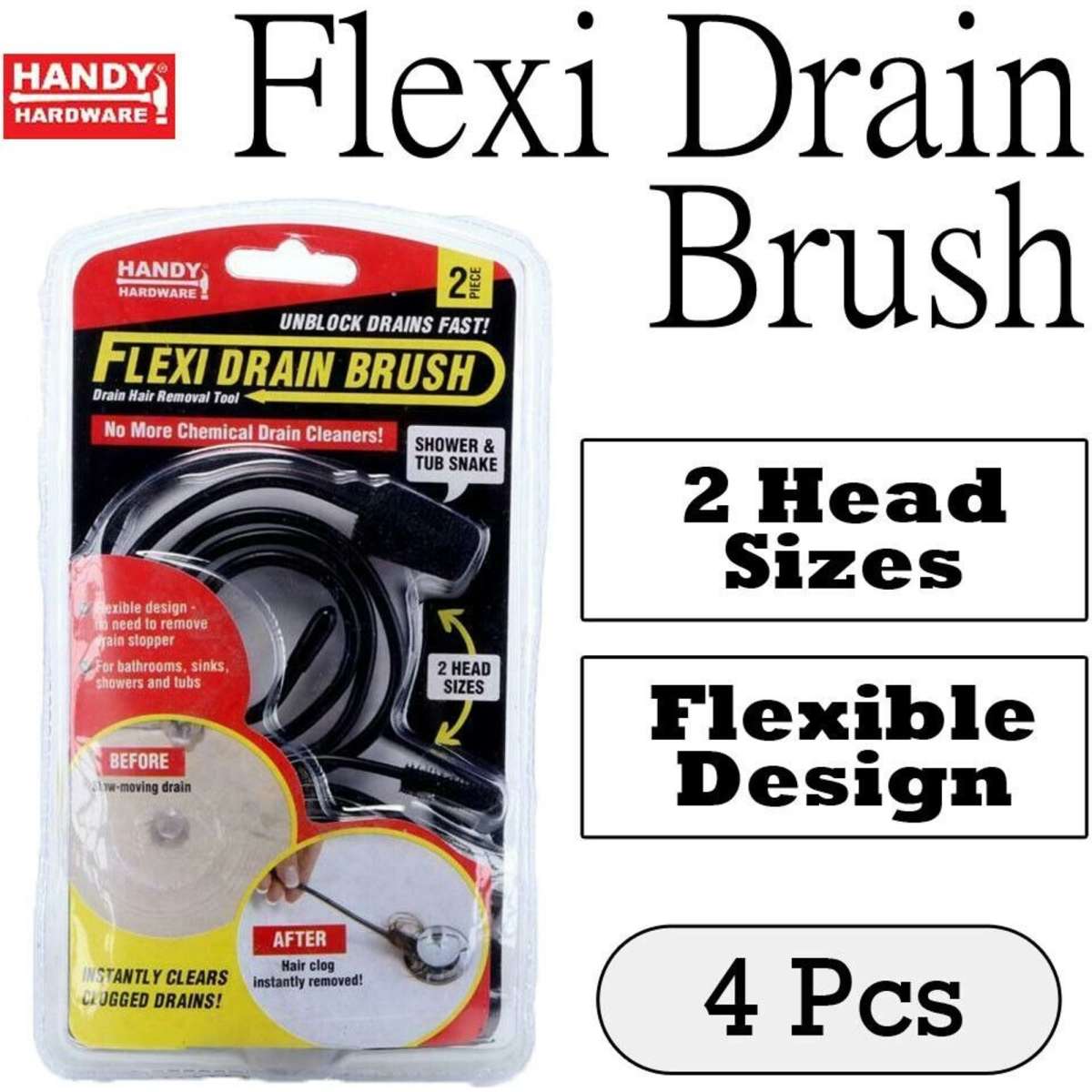 Ozoffer 2 Sets Unclog Drain Sink Tub Unclog Drain Cleaner Turbo Snake