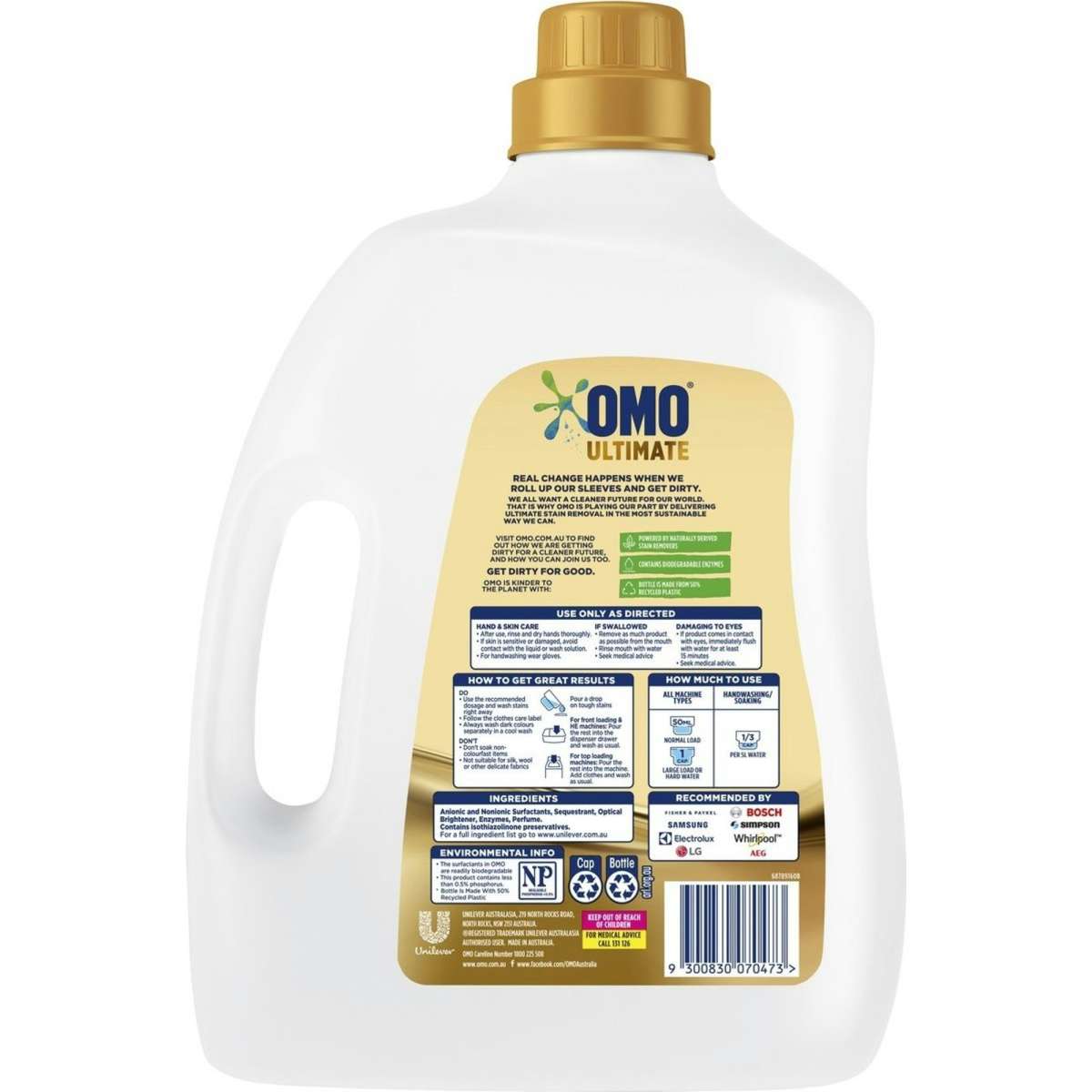 OMO Ultimate Front & Top Loader Laundry Liquid 4L Woolworths