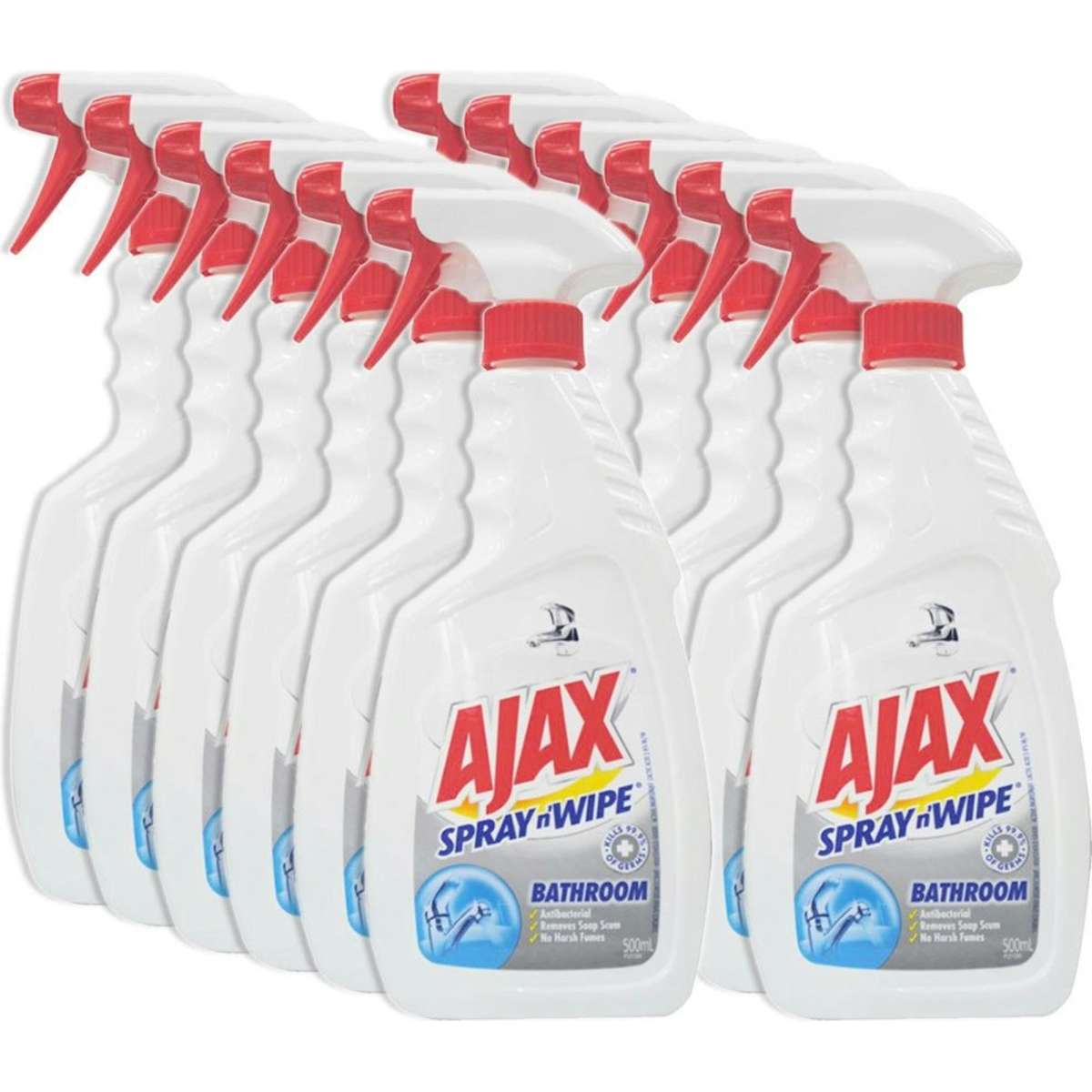 Ajax Spray n' Wipe Bathroom Cleaner 12PK 500ml | Woolworths