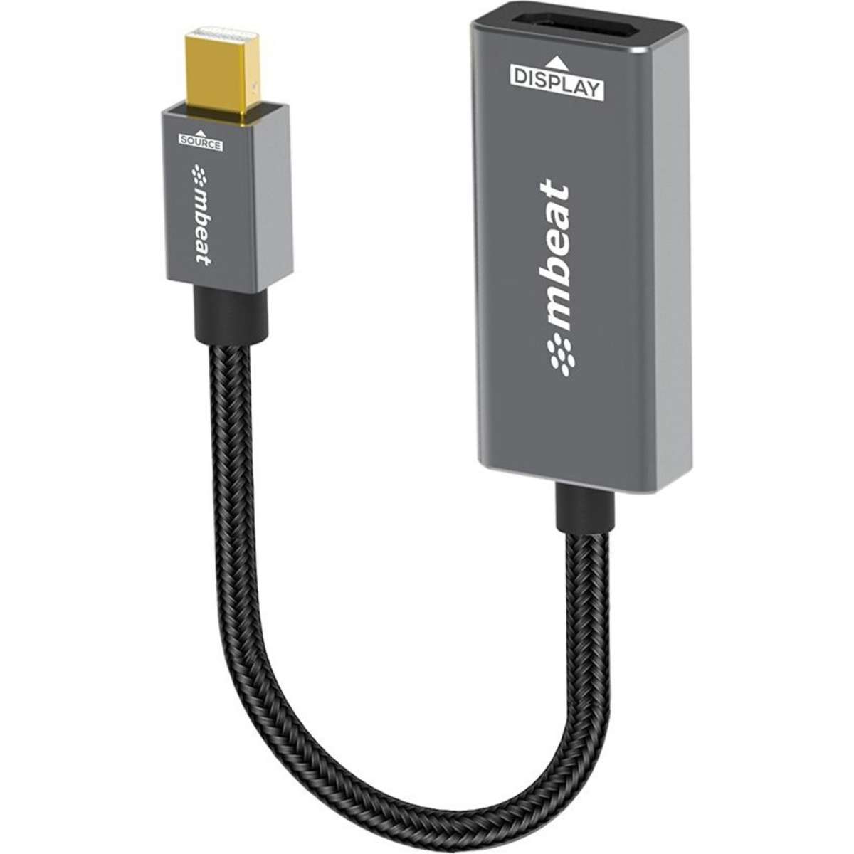 mbeat Tough Link Mini Displayport To HDMI Display Adapter Cable Grey
