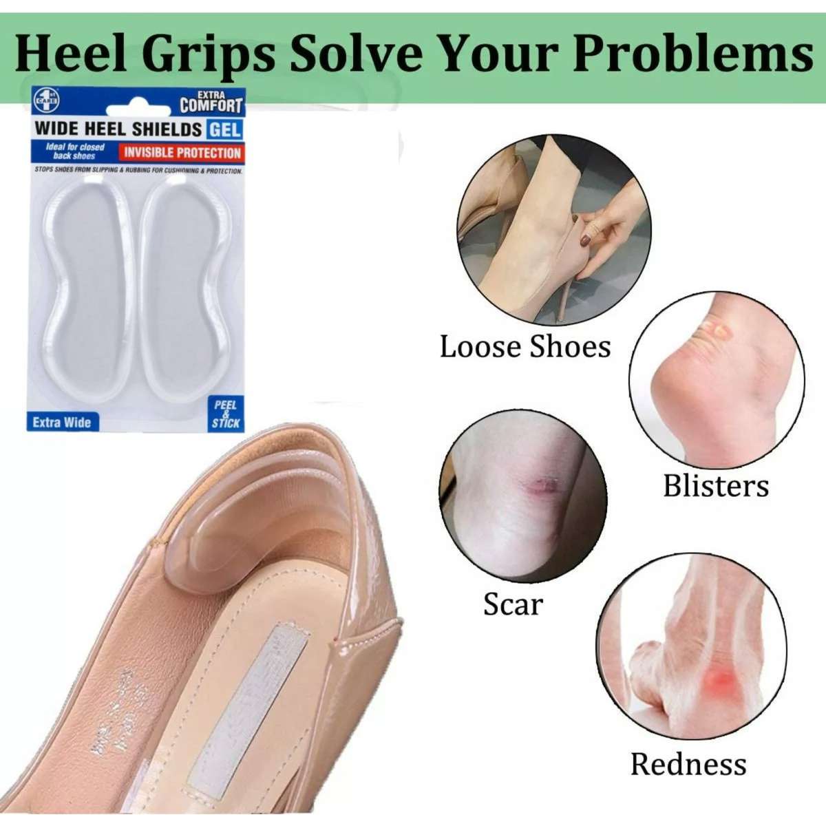 Ozoffer 3 Pairs Invisible Heel Protectors Heel Grips For Ladies Shoes