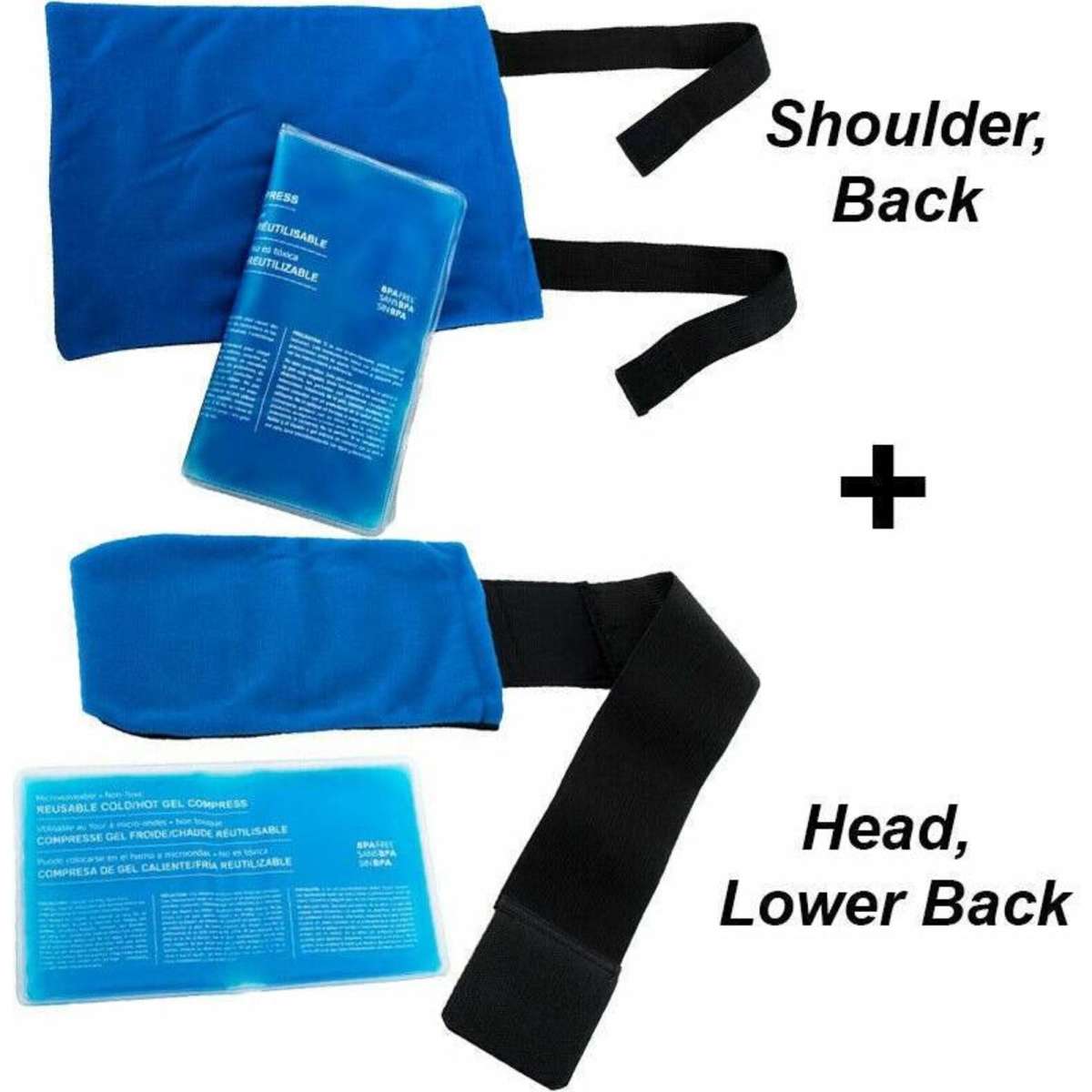 Ozoffer 2 Sets Ice Pack Strap Gel pack Direct Hot/Cold Gel Wrap Knee ...