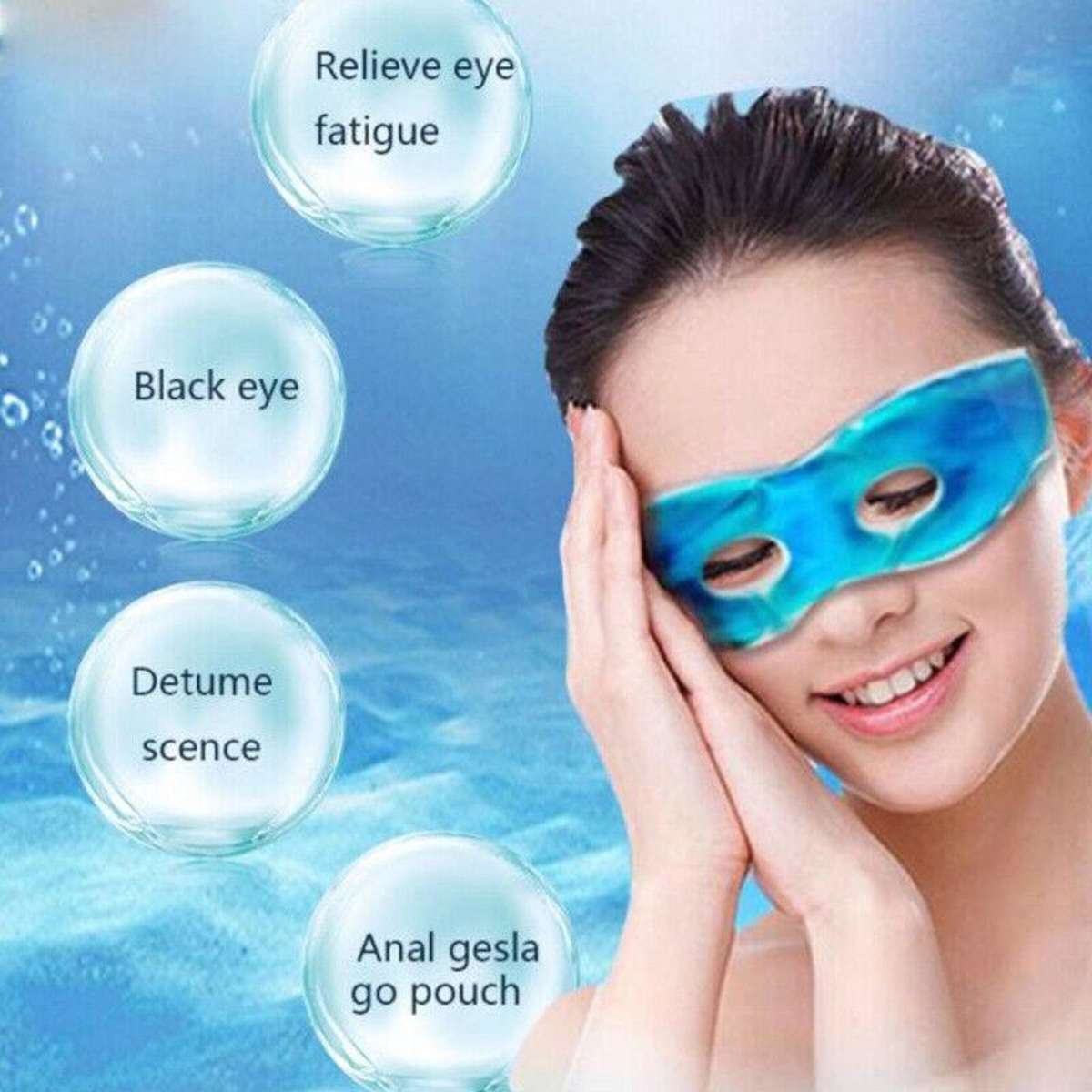 Ozoffer Gel Soothing Eye Mask Reusable Hot & Cold Compress With Adjutsable Strap Woolworths