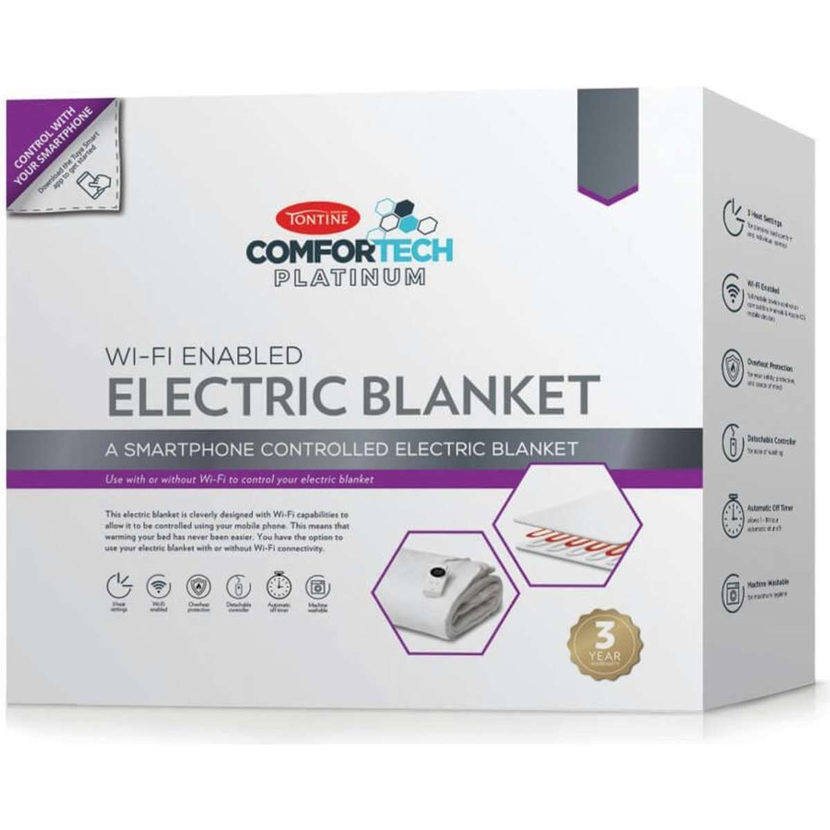 Tontine Comfortech WiFi Electric Blanket King Bed Woolworths