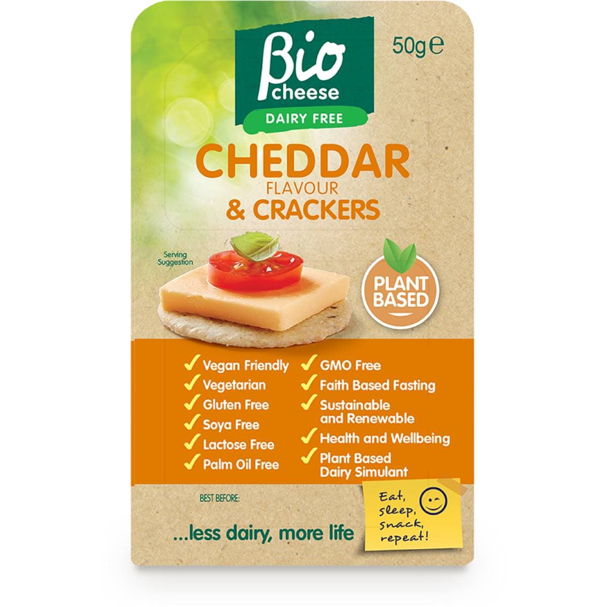 Bio Cheese Dairy Free Cheddar Flavour & Crackers 50g Woolworths