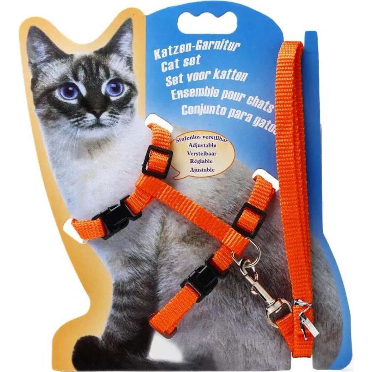 Petwiz Easy Fit Adjustable Cat Harness With Leash Orange 1EACH Woolworths