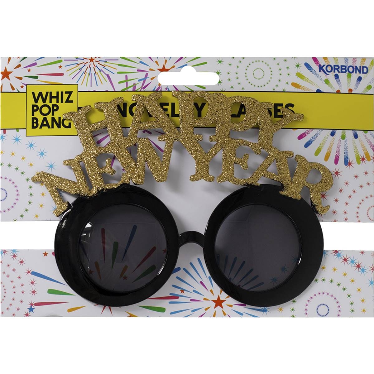 Korbond Whiz Pop Bang Happy New Year Novelty Glasses Each Woolworths