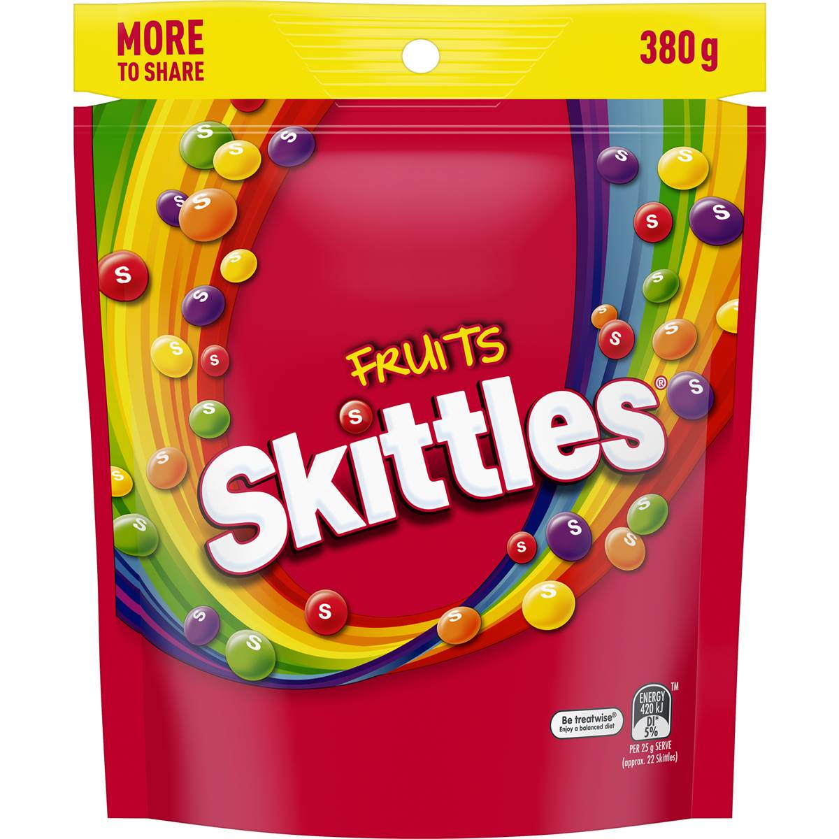 Skittles Fruits Chewy Lollies Party Share Bag 380g | Woolworths