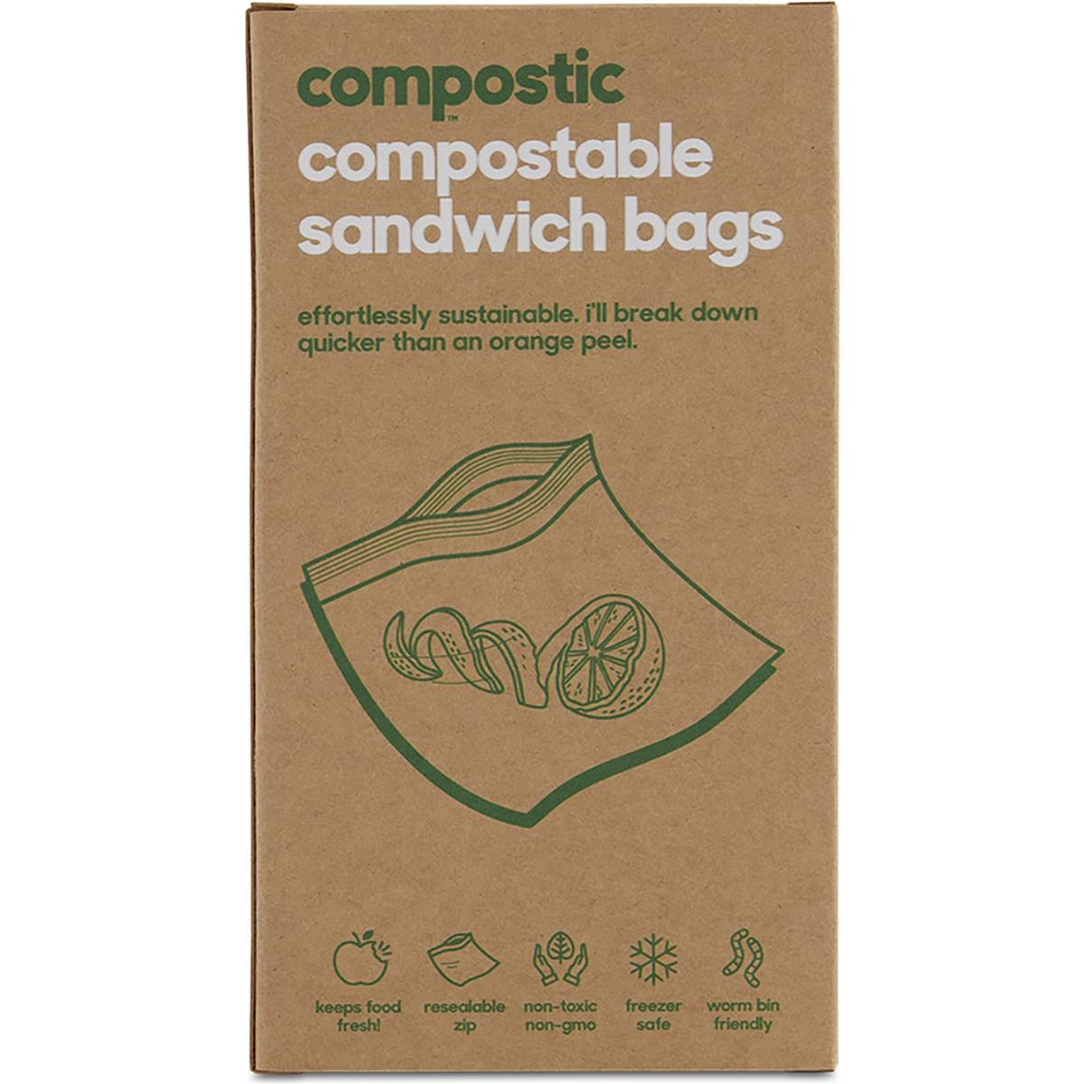 Compostic Compostable Sandwich Bags 15 Pack Woolworths