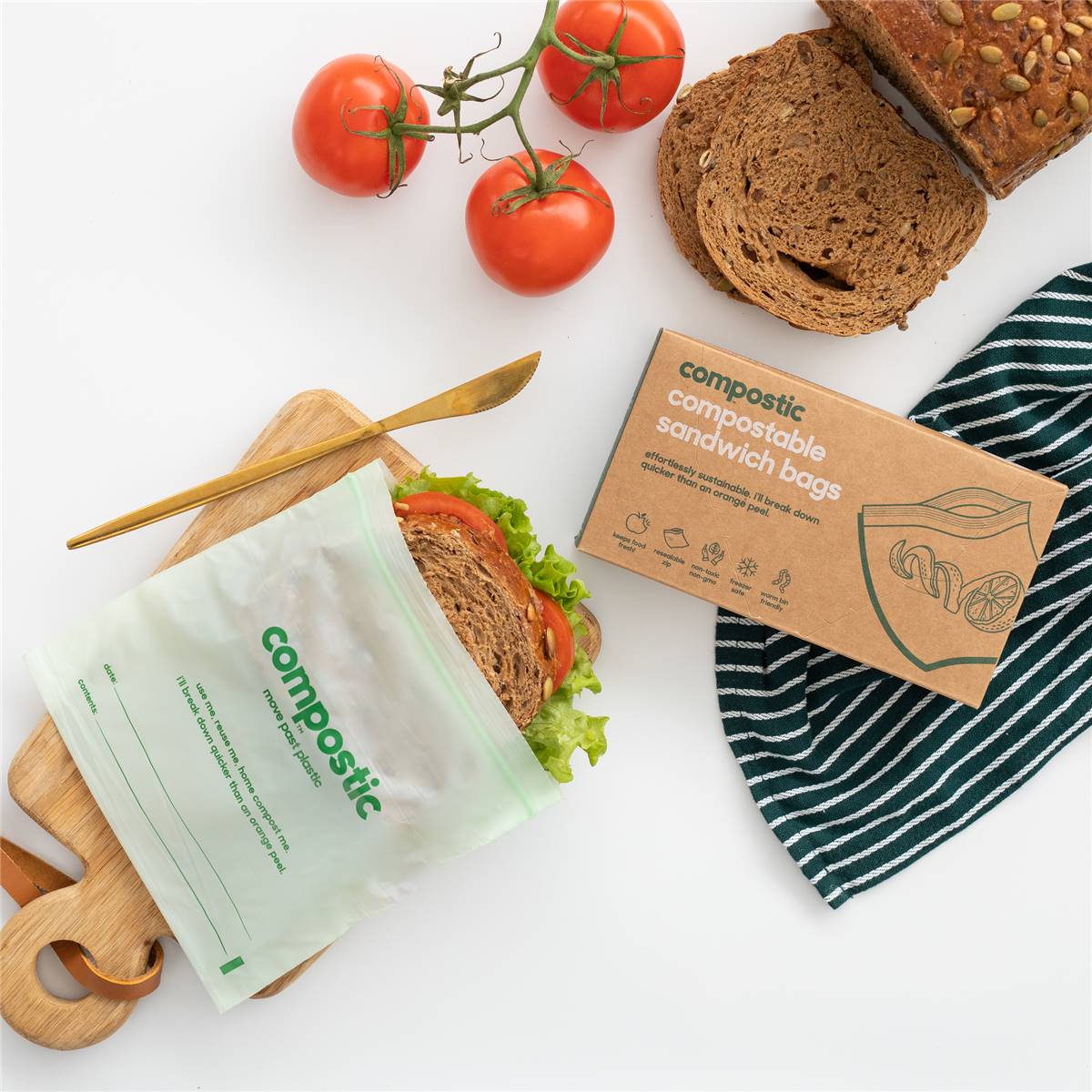 Compostic Compostable Sandwich Bags 15 Pack Woolworths