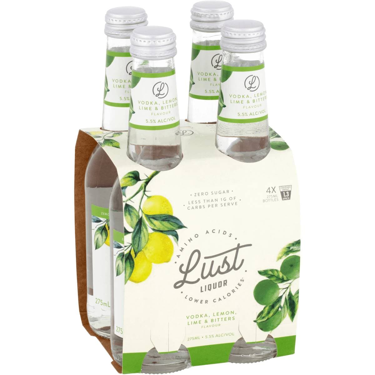 Lust Liquor Vodka, Lemon, Lime & Bitters Bottle 275ml Woolworths