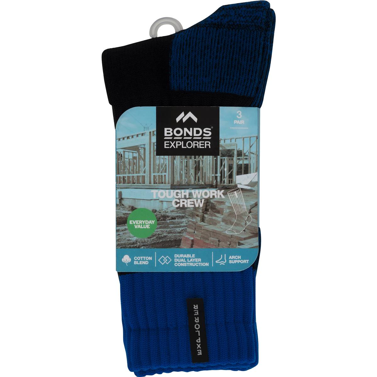 Explorer Mens Tough Work Crew Socks Size 610 3 Pack Woolworths