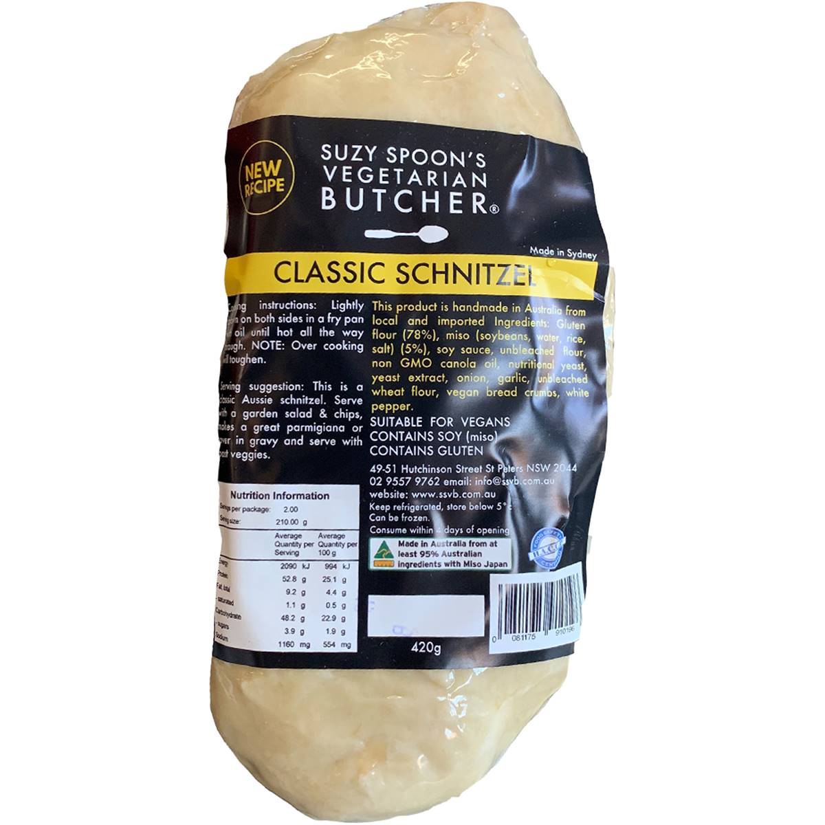 Suzy Spoon's Vegetarian Classic Schnitzel
