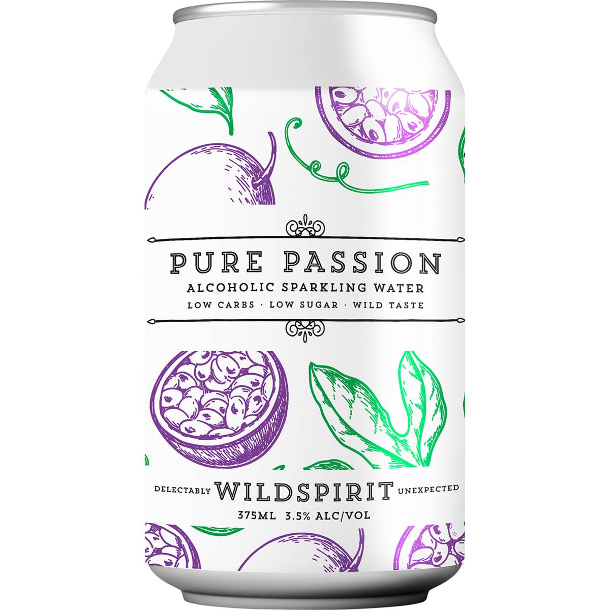 Wildspirit Pure Passion Alcoholic Sparkling Water Can 375ml | Woolworths