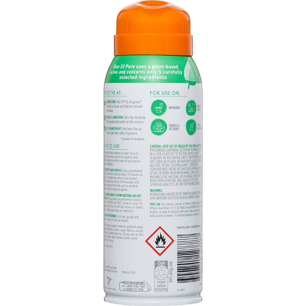 Glen 20 Pure Morning Breeze Disinfectant Spray 283g Woolworths