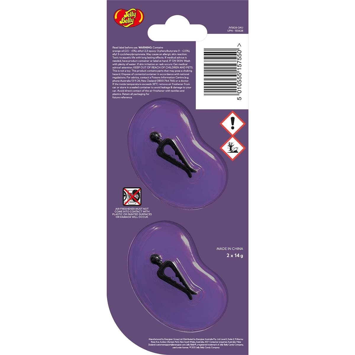 Jelly Belly Duo Mini Car Air Freshener Island Punch Each Woolworths