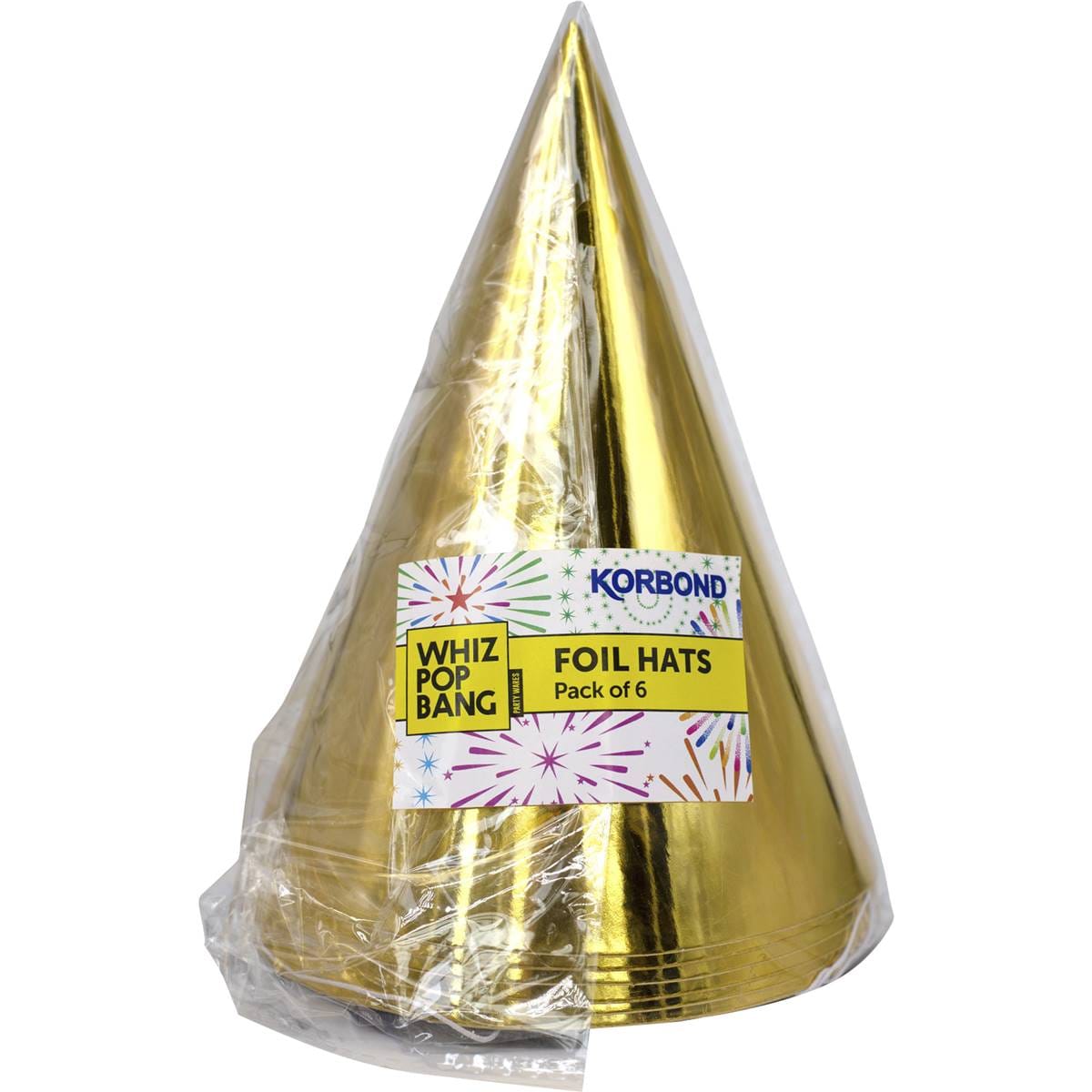 Korbond Whiz Pop Bang Foil Hats 6 Pack Woolworths