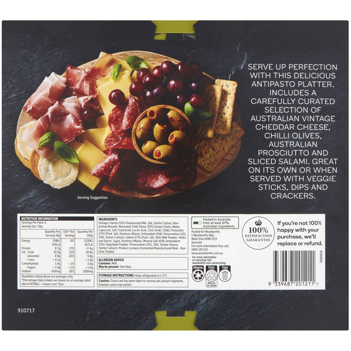 Woolworths Vintage Cheese & Antipasto Platter 300g Woolworths