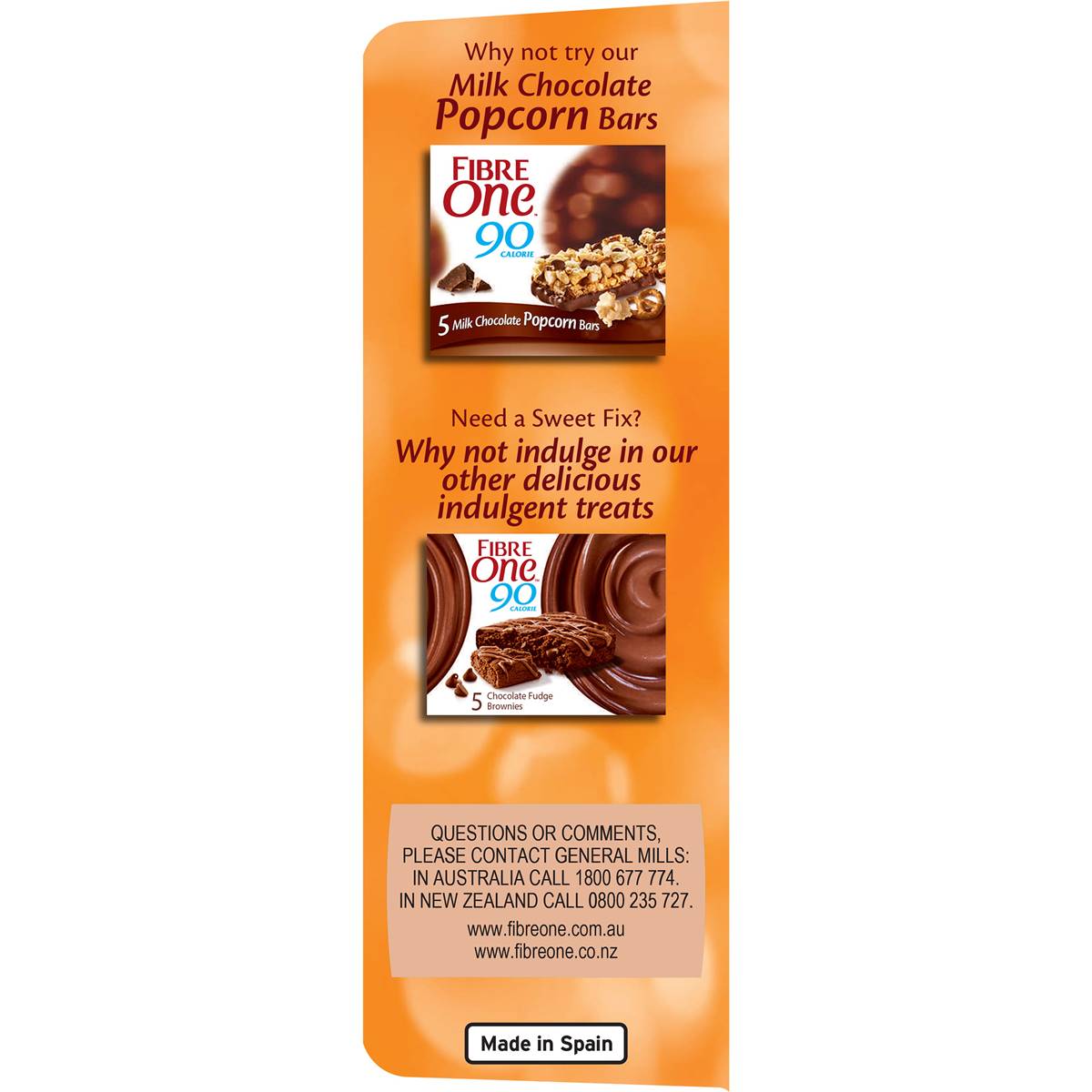 Fibre One 90 Calorie Salted Caramel Almond Popcorn Snack Bars 5 Pack Woolworths