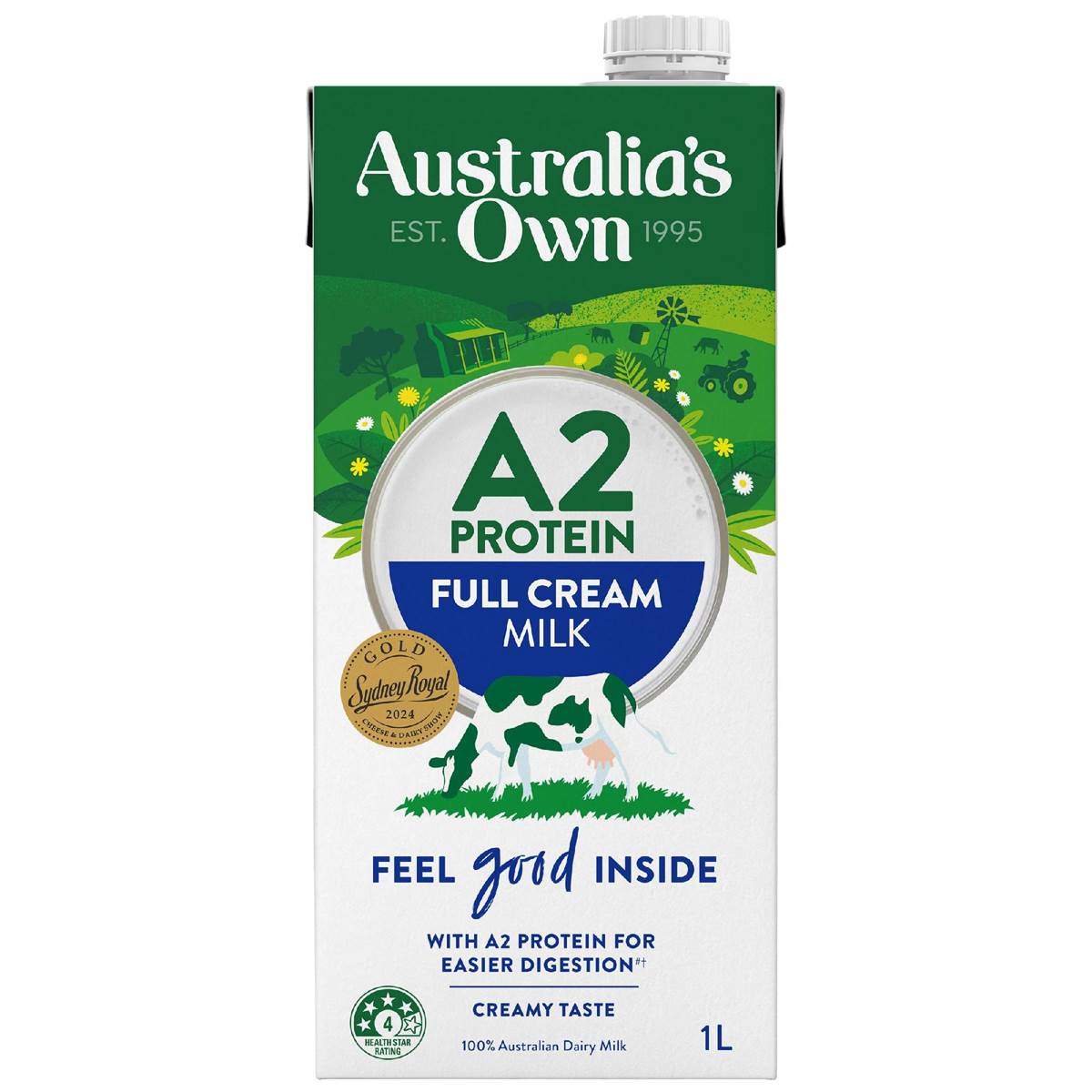 Australia's Own A2 Protein Full Cream Long Life Milk UHT 1L