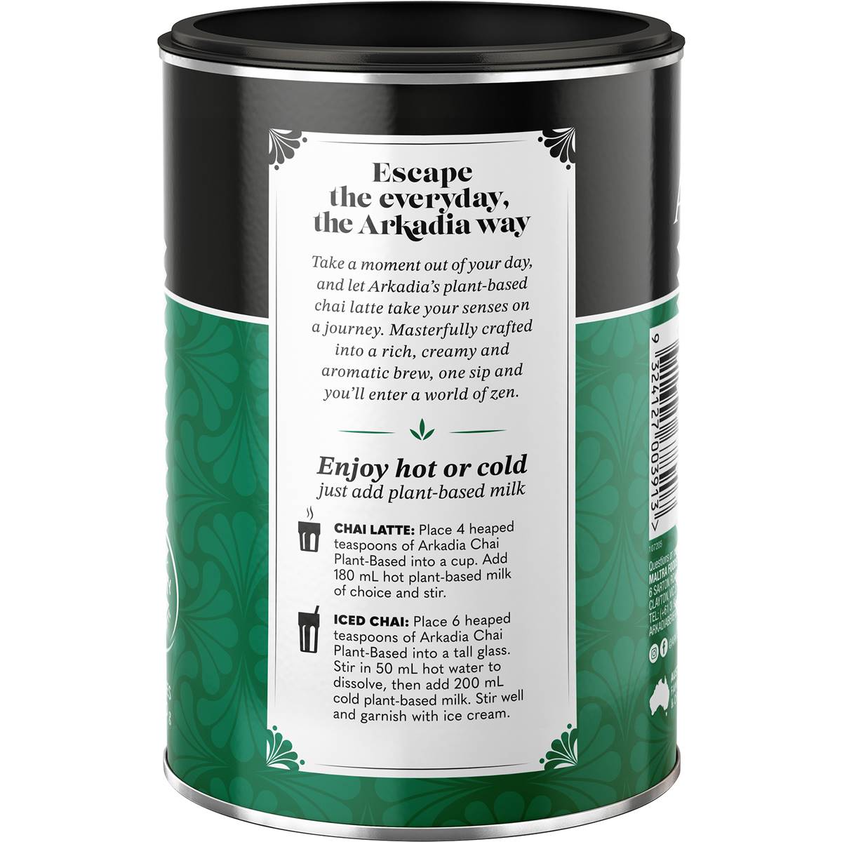 Arkadia Chai Plant Based Tea 240g Woolworths