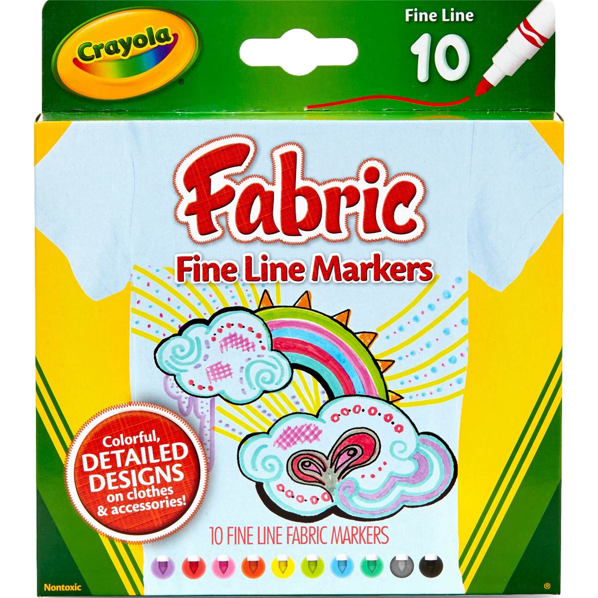 Crayola Fabric Markers 10 Pack Woolworths
