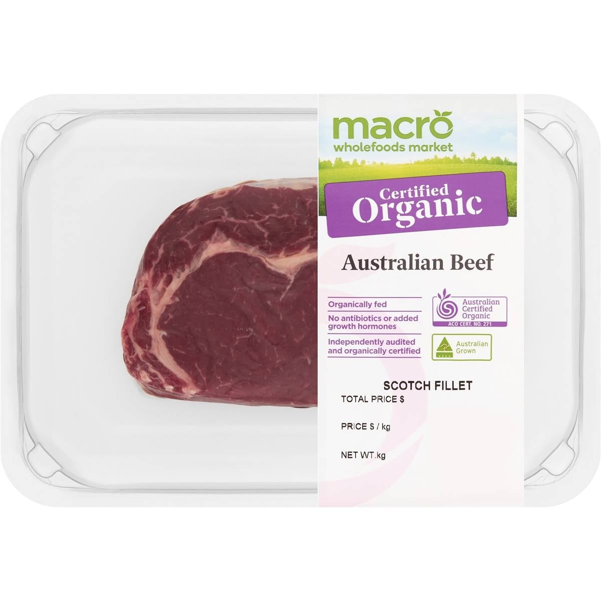 Macro Organic Beef Scotch Fillet 200g 350g Woolworths
