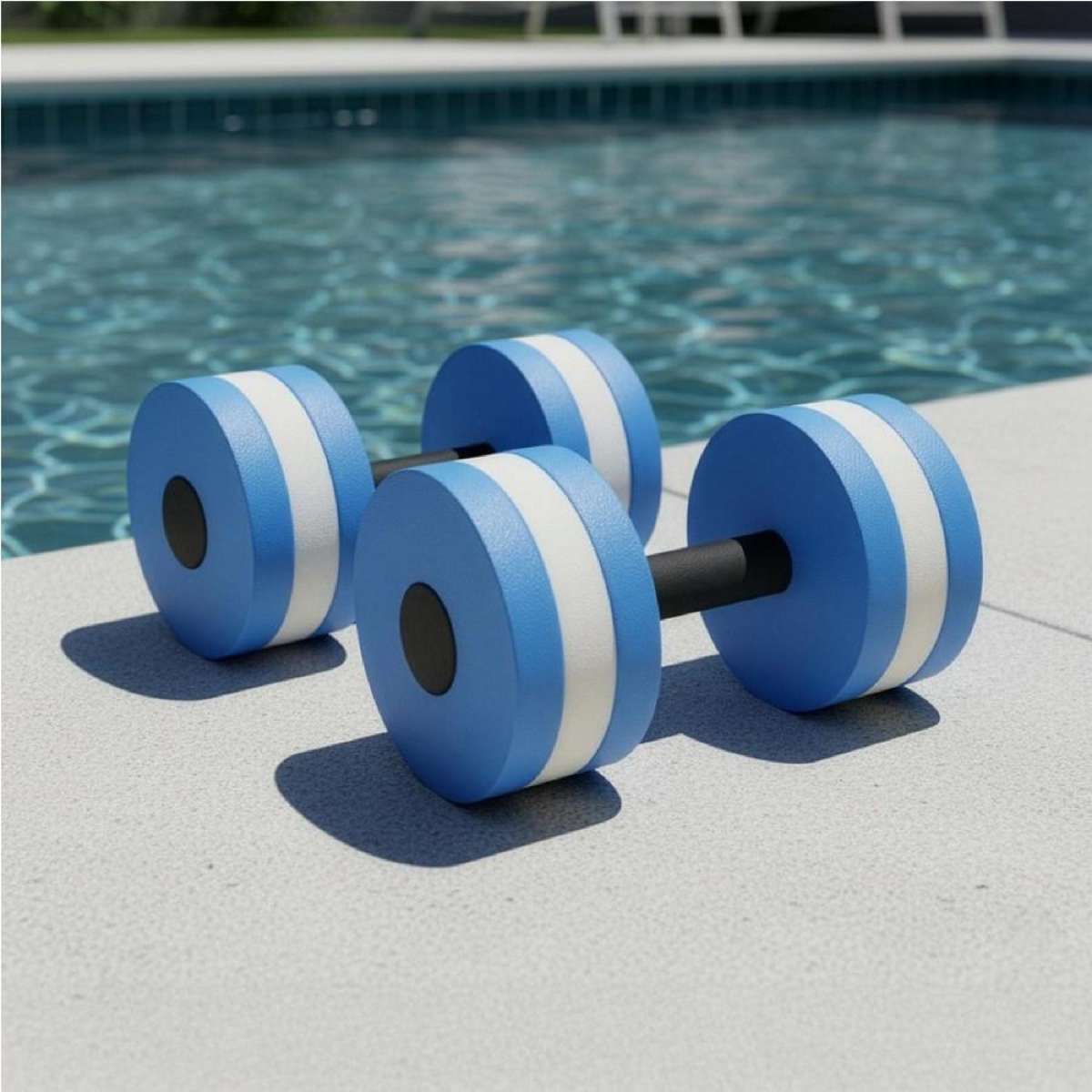 Pool Exercise Barbell - Fun Water Dumbbell For Swimming Workouts & Aqua Fitness