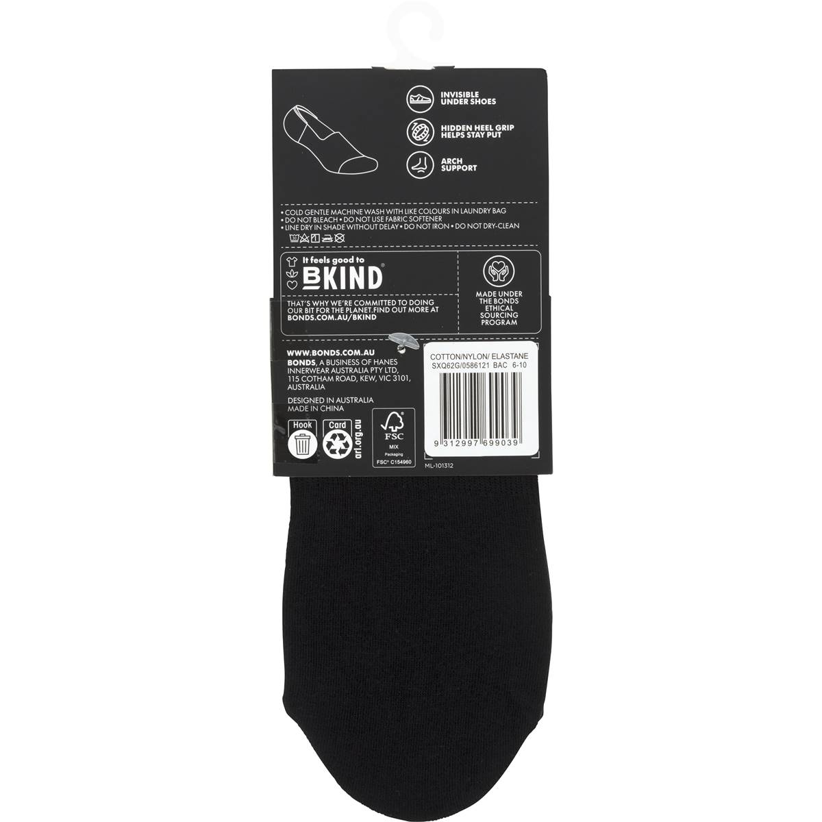 Bonds Mens Invisible Socks Size 610 2 Pack Woolworths