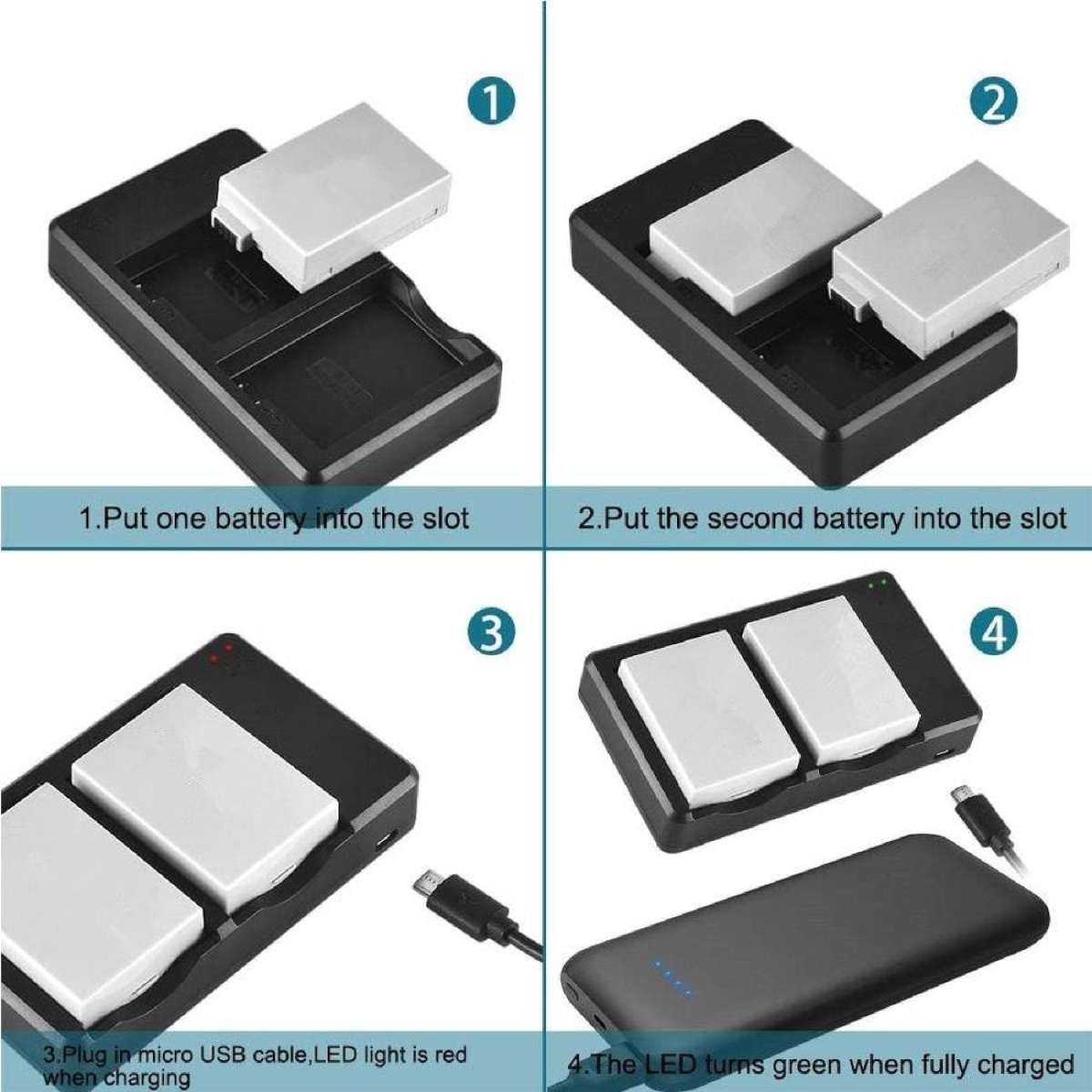 Tectra 2-Pack LP-E8 Battery & Dual USB Charger – For Canon EOS Rebel T2i, T3i, T4i, T5i, 550D, 600D, 650D, 700D & Kiss X4, X5, X6 Cameras