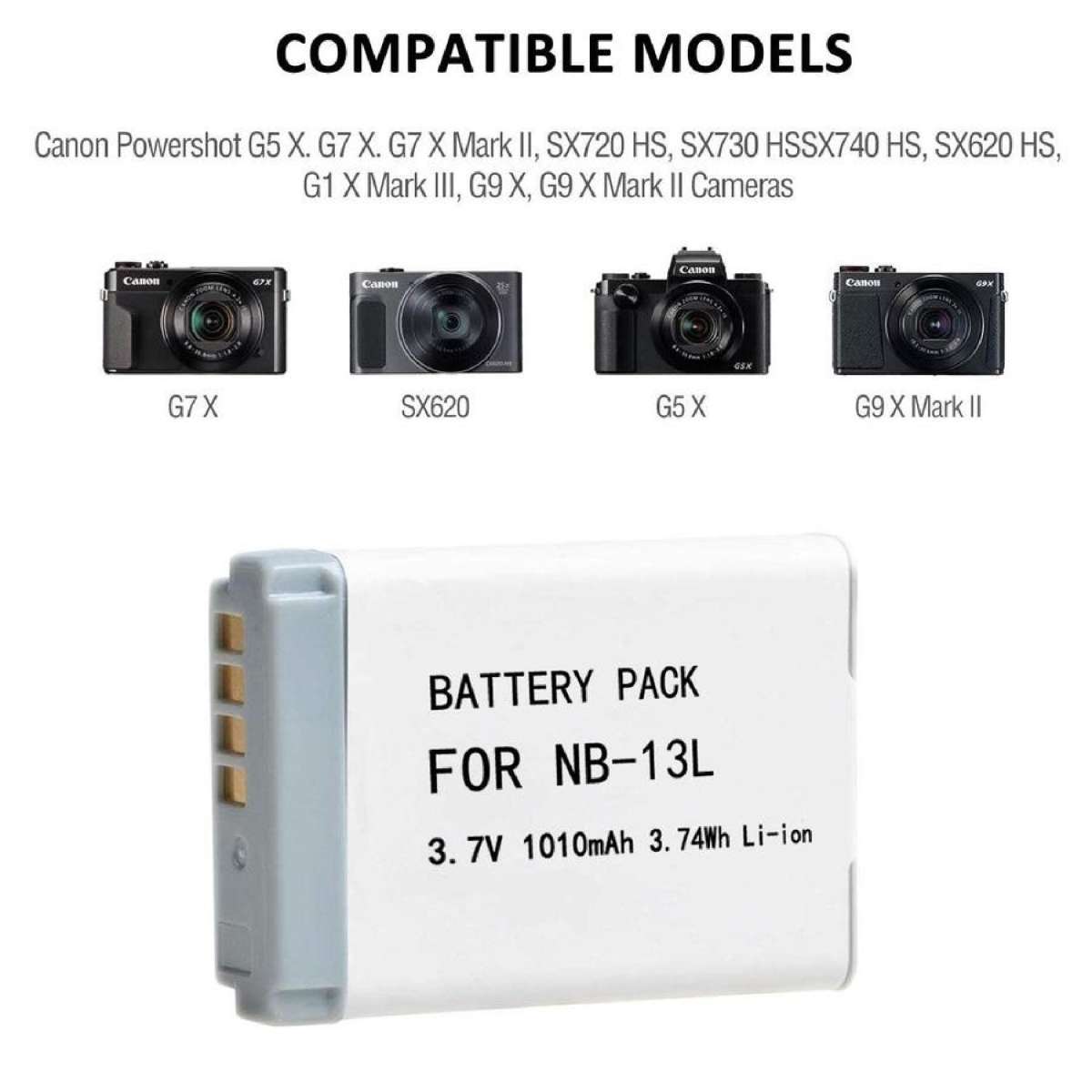Vlog Camera DSTE Li Ion NB 13L Battery With Dual Charger For - Main Image