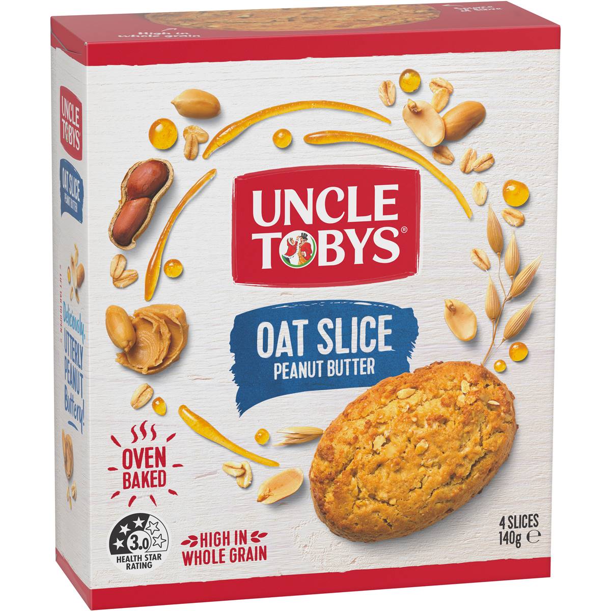 Uncle Tobys Oat Slice Peanut Butter 4 Pack Woolworths