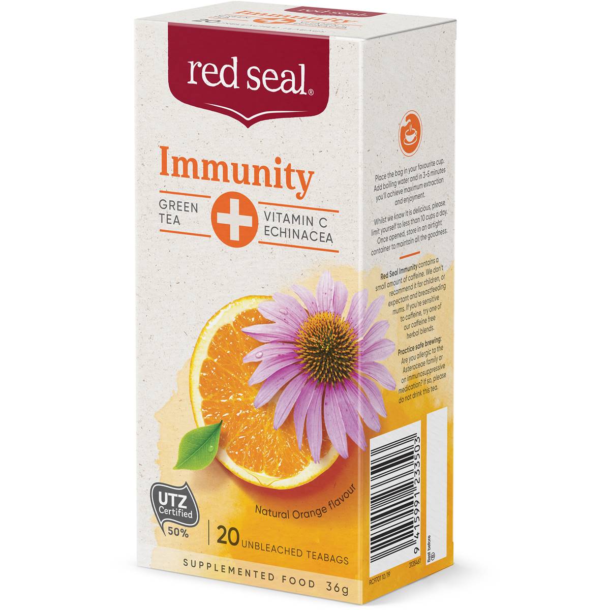 Red Seal Immunity Green Tea Vitamin C Echinacea 20 Pack Woolworths