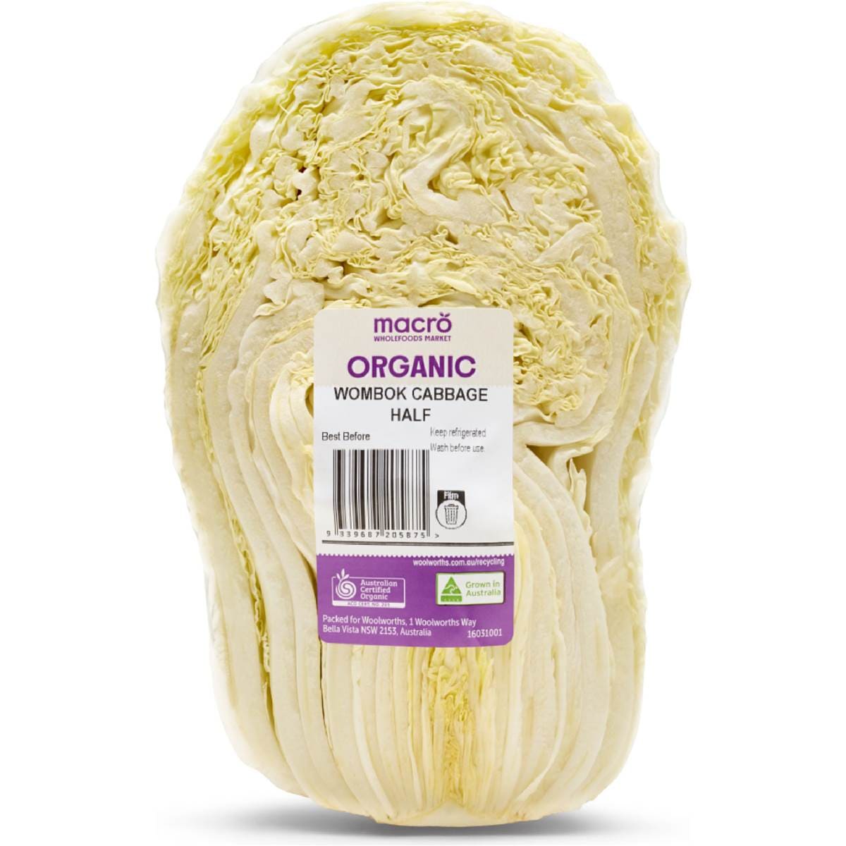 Absolute Organic Organic Wombok Cabbage Half Each Woolworths