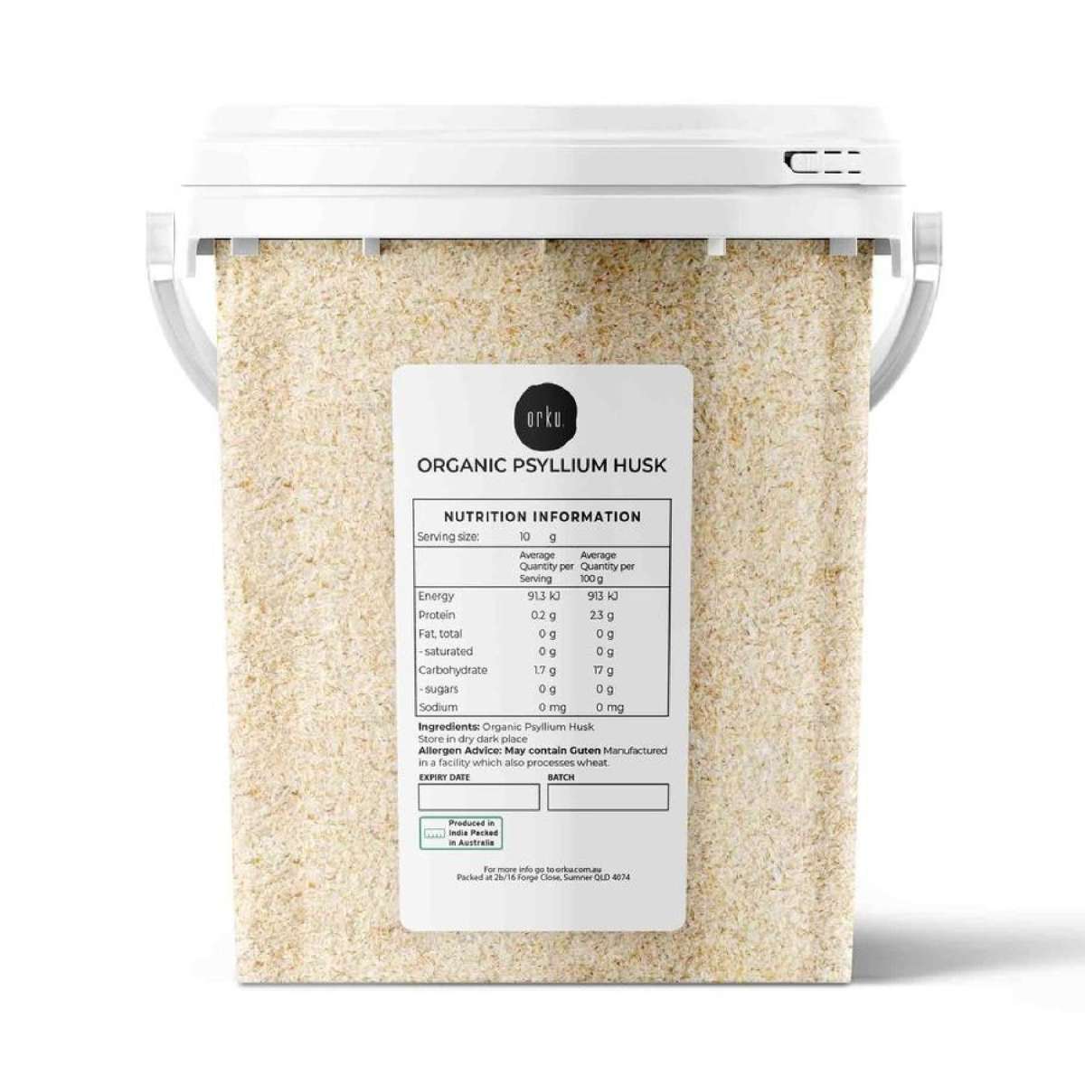 Organic Psyllium Husk Tub - Isabgol Ispaghula Natural Fibre Source