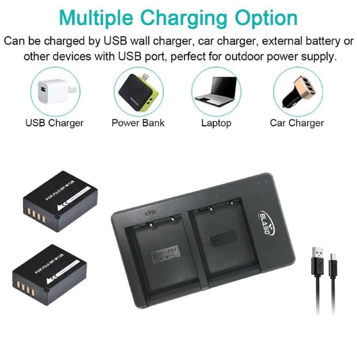 BTBAI Caricabatterie NP-W126 per NP-W126s FinePix HS30 HS30EXR HS33EXR HS35 HS35EXR HS50 HS50EXR X-A1 XA1 X-A2 XA2 X-A3 XA3 X-E1 XE1 X-E2 XE2 X-MX 1 x M1. X-T1 XT1 X-T10 XT10 X-Pro1 Pro2 X-Pro 1 2 s1a