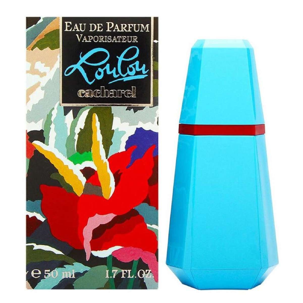 Cacharel Lou Lou 香水 青と赤の六角形デザイン Vintage瓶 Cacharel Lou Lou 50ml Eau De Parfum Womens EDP/Perfume/Fragrance