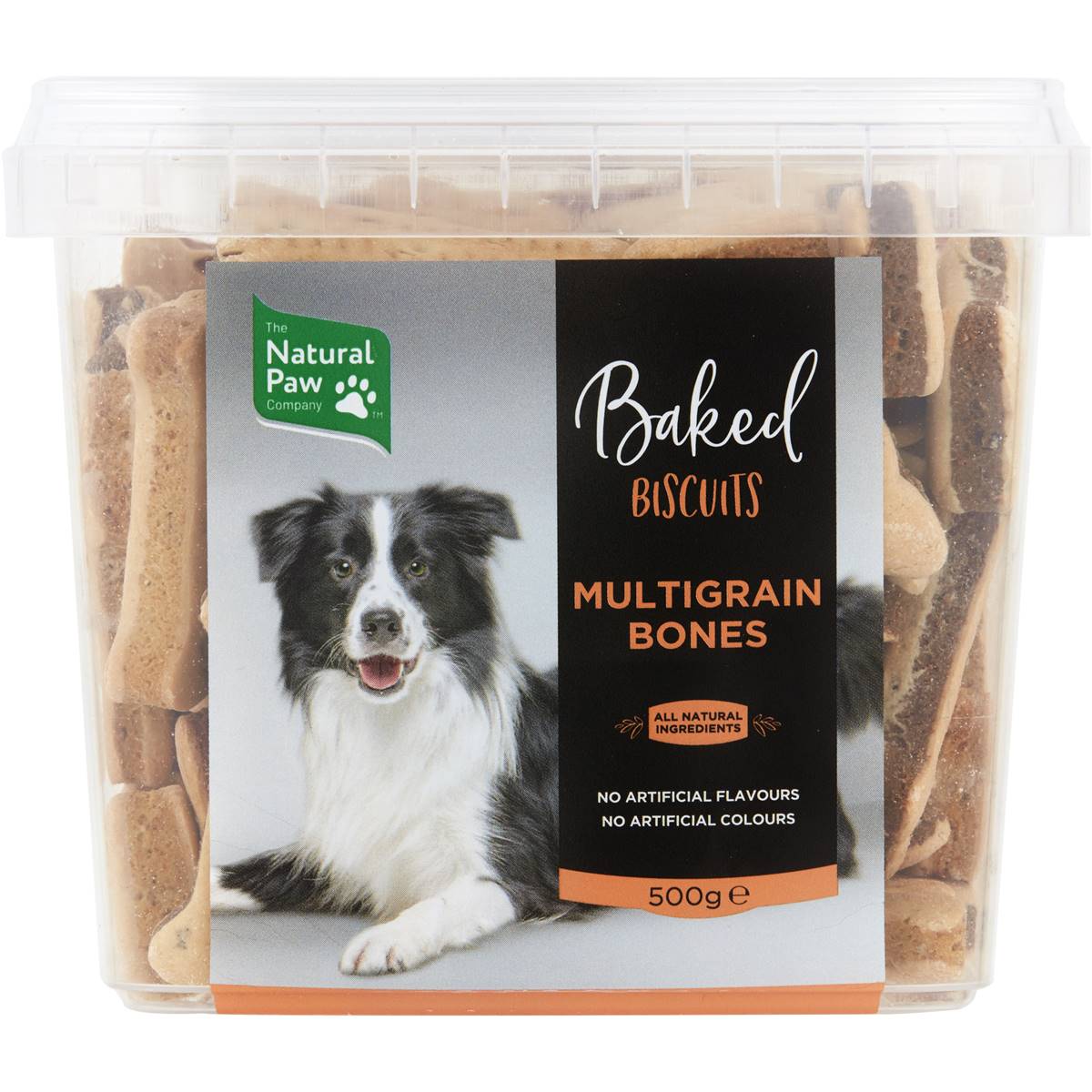 The Natural Paw Company Baked Dog Biscuits Multigrain Dog Bones 500g