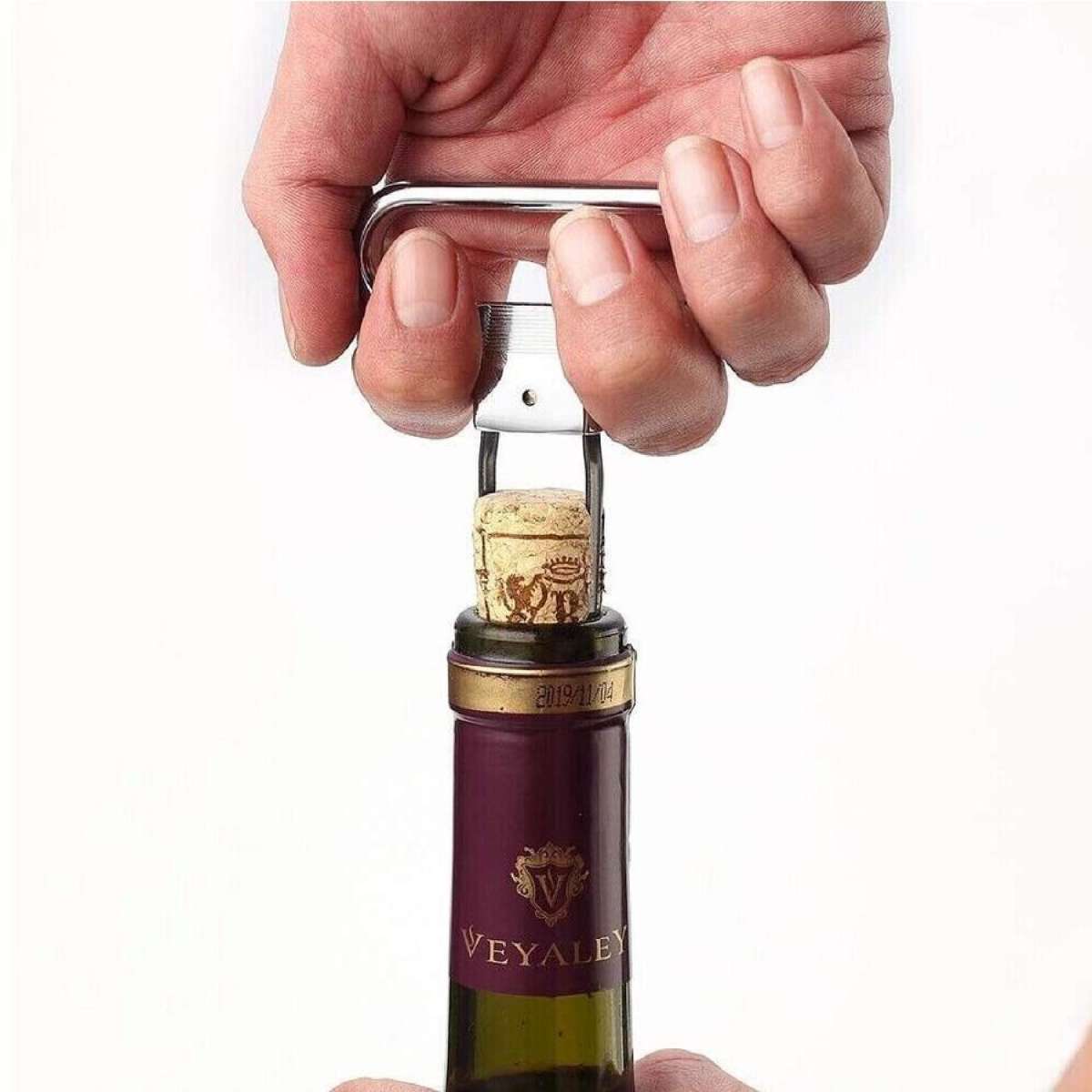 Cork Puller Two-Prong Wine Bottle Opener - Vintage Style With Protective Cover Vintage Corkscrew
