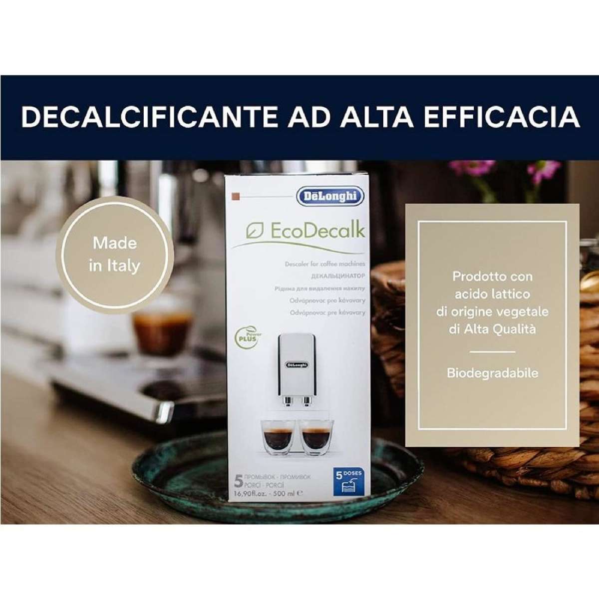 Decalcificante De'Longhi Ecodecalk 500ml Per Macchine ECAM, ETAM, ECT