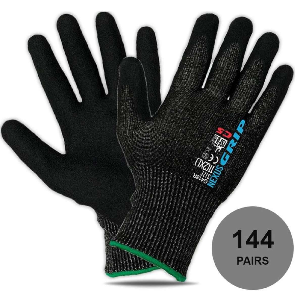 144 Pairs YSF Nexus ECO Cut 5 Nitrile Foam Finish Cut Resistant Gloves - 2XLarge