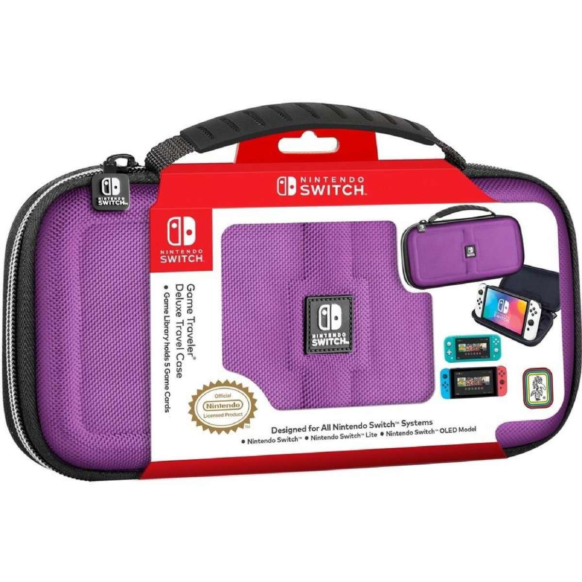 Nintendo Switch Game Traveler Deluxe Case - Neon Violet | Woolworths