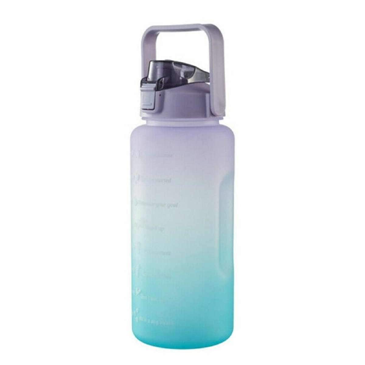Large Capacity 2L Sports Water Bottle Straw Time Motivational Fitness  Purple | Woolworths