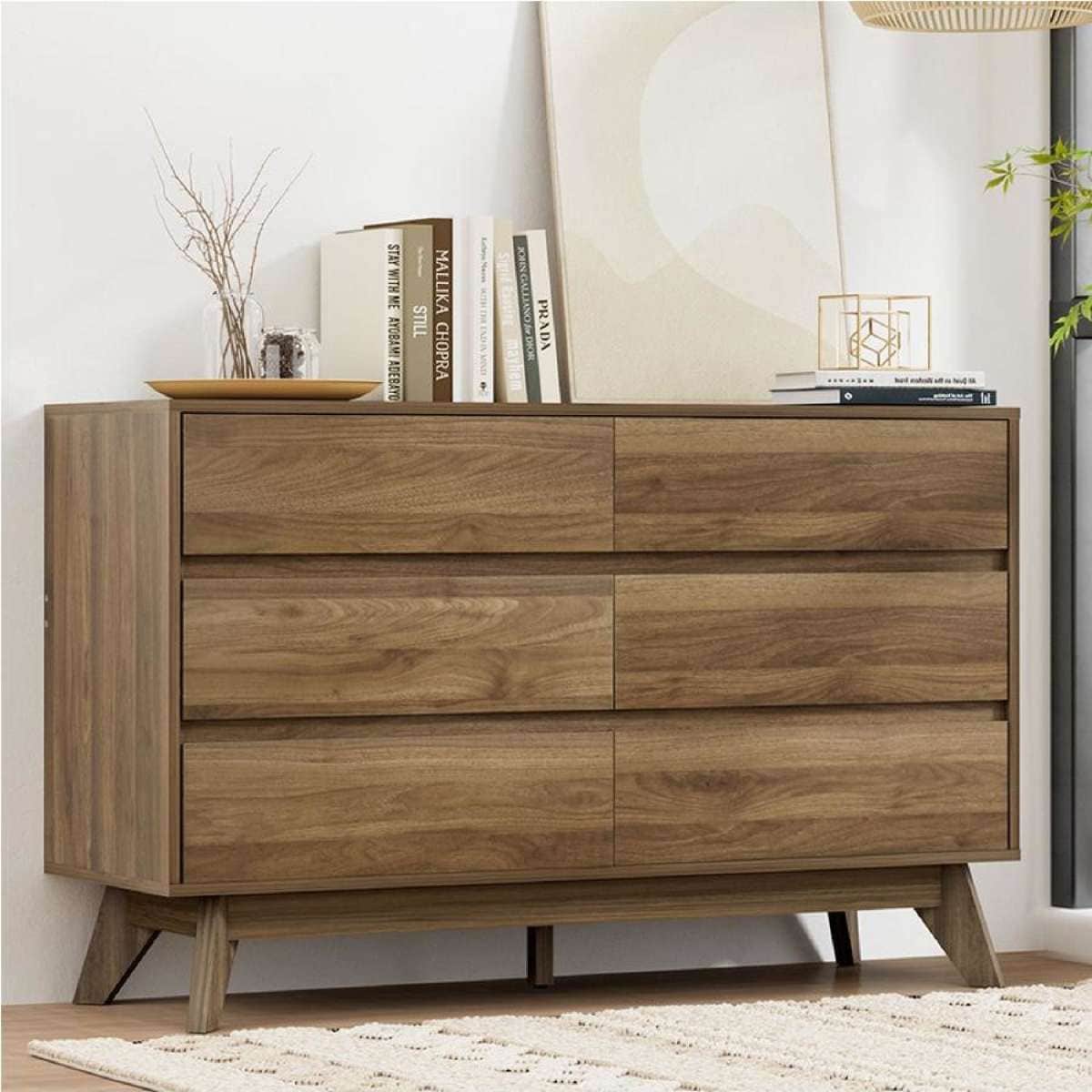 Artiss Chest of Drawers Tallboy Table XAVI Walnut Woolworths