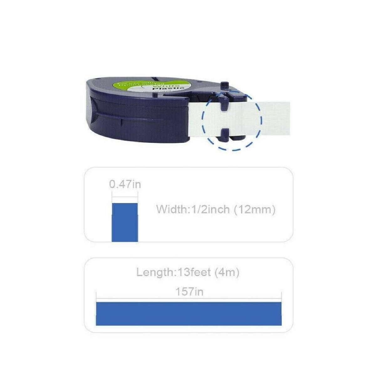 91201 12267 91200 12mm Tape Compatible Dymo Letratag Cartridge Dymo Label Printer Tape for Dymo Labeling Machine LT100H LT-100H - 7