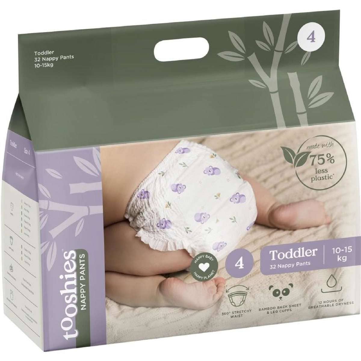 Tooshies ECO Nappy Pants Size 4 Toddler 32 Pack