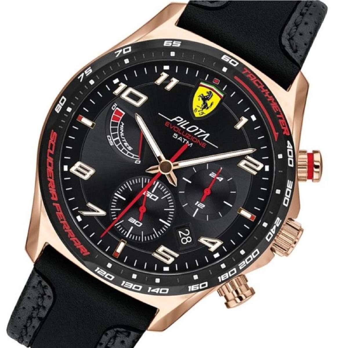 Ferrari Pilota Chronograph フェラーリ 腕時計 PILOTA EVO CHRONOGRAPH WATCH WITH STEEL STRAP AND CROCODILE