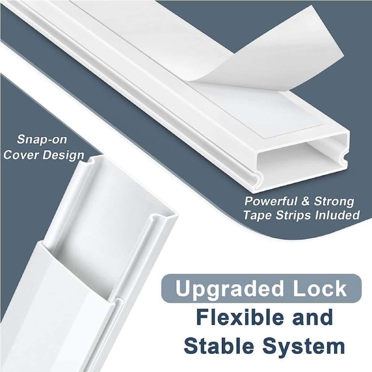 4pcs 62.8in Cable Cover Wall, White Wire Cover For Wall, Paintable Cord Cover Wall Kit, Cord Hiders For TV On Wall, Hide Cords - View #12