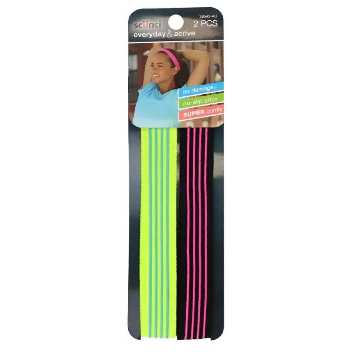 Scunci Everyday & Active No Damage Headband - Green & Black